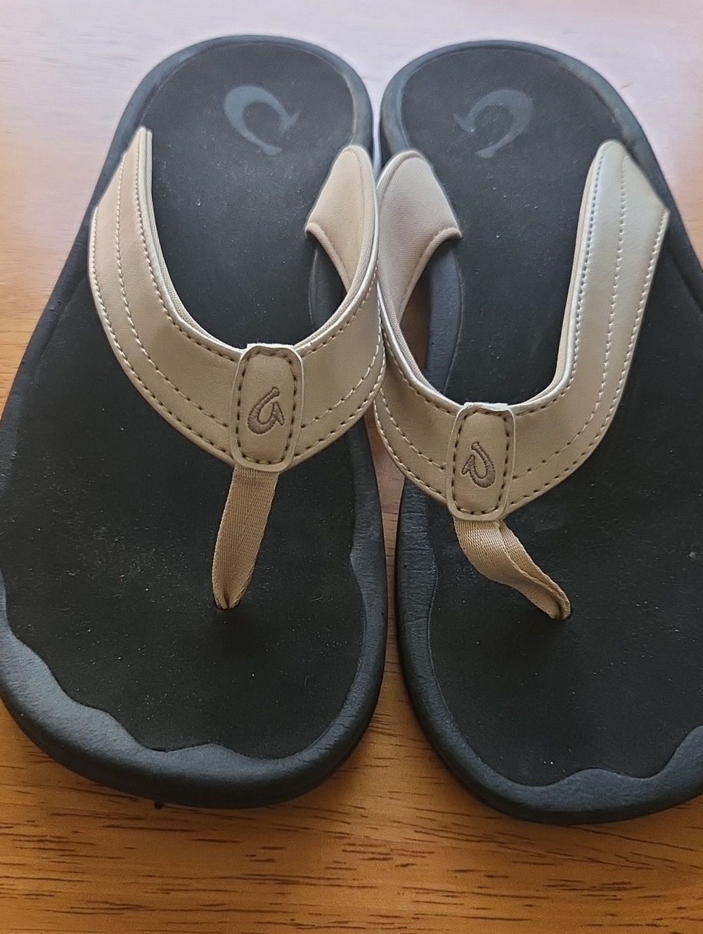 Womens Gold Olukai Flip Flops